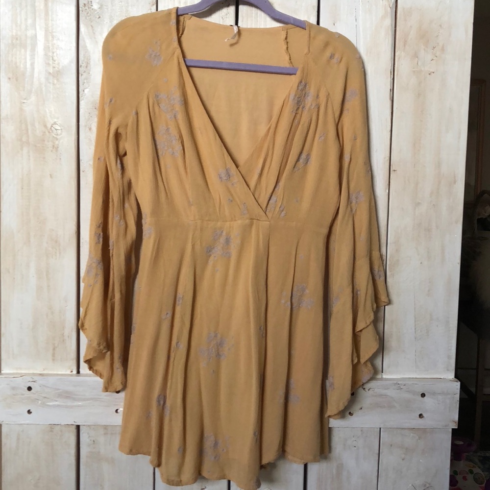 Free people bell sleeve mini dress